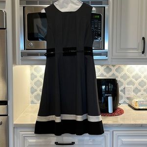 Calvin Klein Black, Gray and Cream Dress